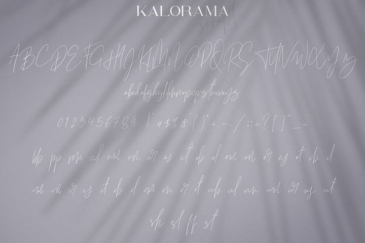 Przykład czcionki Kalorama Script